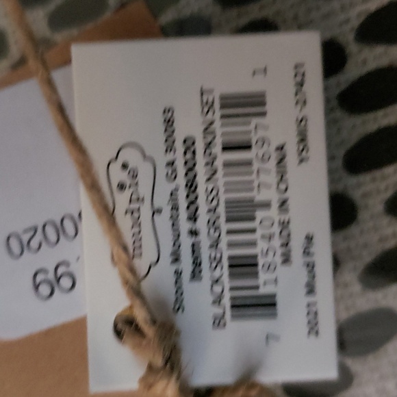 Mud Pie Tribal Boho Woven Black Seagrass Basket Paper Napkin Set - Picture 5 of 5